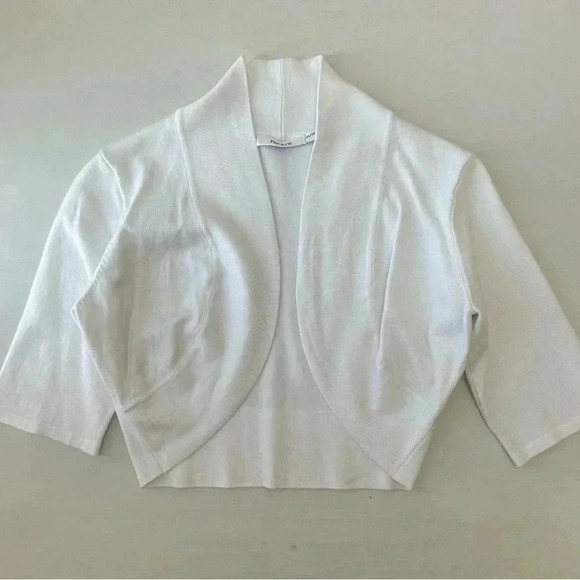Ricki’s Cropped Cardigan Bolero Shrug Open Front Fitted  Y2K White Size XS - Picture 7 of 9